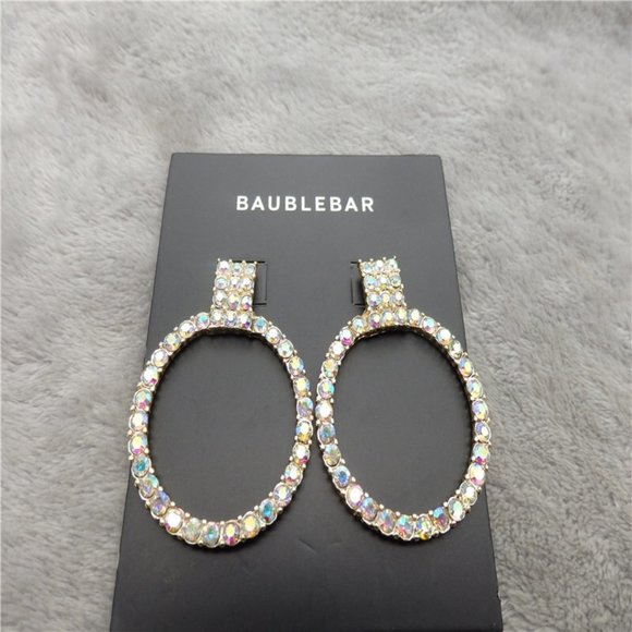 4/$25 BaubleBar Adalia Stone Hoop Earrings - Picture 3 of 3